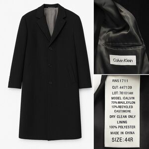 “Calvin Klein Wool Cashmere Overcoat 44R”